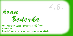 aron bederka business card